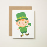 St. Patrick's Day Leprechaun Greeting Card by BubbleGumDish.com