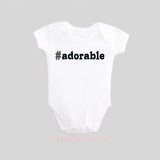 Hashtag Adorable Baby Bodysuit Short Sleeve BubbleGumDish