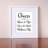 Cheers Art - Home Bar Decor - Giclee Print by BubbleGumDish
