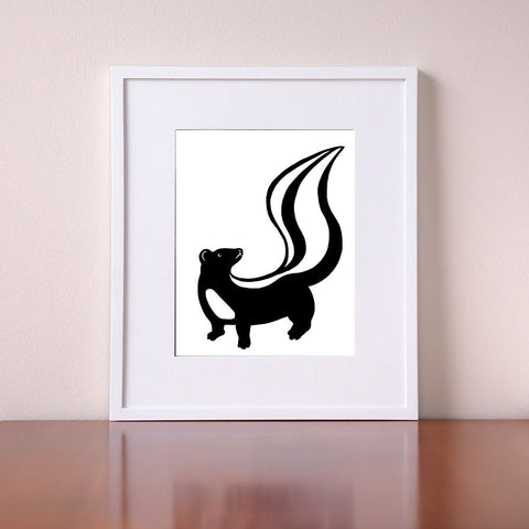 Skunk Art Illustration - Nursery Decor - Giclee Print
