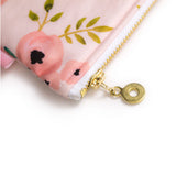 Pink Flower Zipper Pouch