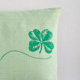 Lucky Shamrock Embroidered Pillow