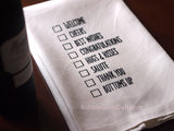 Hostess Gift Checklist Tea Towel