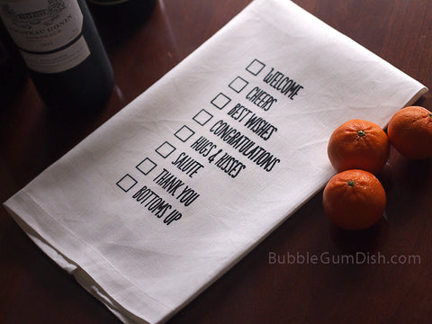 Hostess Gift Checklist Tea Towel