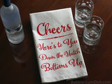 Cheers Linen Tea Towel - Red