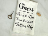 Cheers Linen Tea Towel - Black