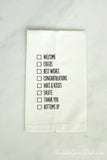 Hostess Gift Checklist Tea Towel
