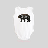 Bear with Personalized Name Shirt Sleeveless Tank
