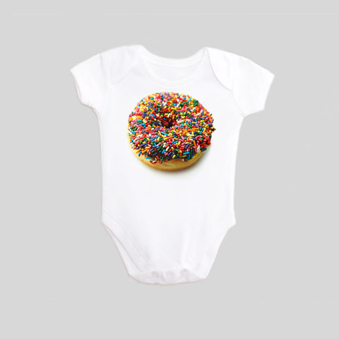 Donut with Sprinkles Long Sleeved Baby Bodysuit by BubbleGumDish