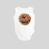 Donut with Sprinkles Sleeveless Tank Baby Bodysuit by BubbleGumDish