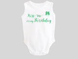 Kiss Me It's My Birthday St. Patrick's Day Baby Bodysuit