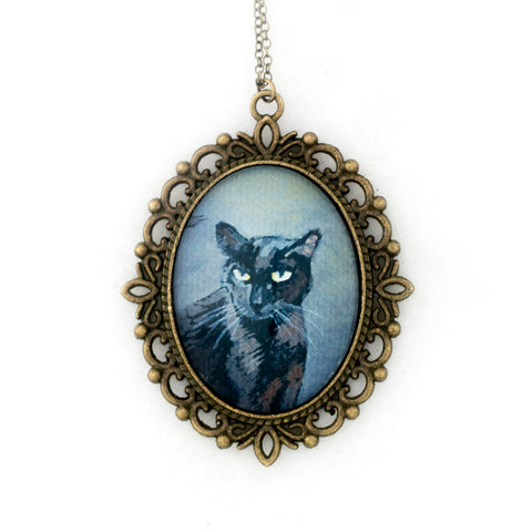 Binx 1 - Black Cat Pendant Necklace