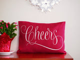 Embroidered Cheers Pillow Cover from BubbleGumDish.com