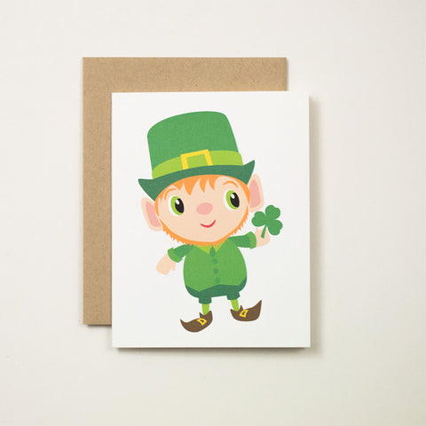 St. Patrick's Day Leprechaun Greeting Card by BubbleGumDish.com