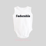 Hashtag Adorable Baby Bodysuit Sleeveless Tank BubbleGumDish