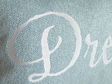 Dream Embroidered Blue Pillow by BubbleGumDish
