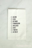 Hostess Gift Checklist Tea Towel 