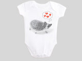 Hedgehog Valentine's Day Baby Bodysuit Short Sleeved from BubbleGumDish