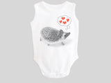Hedgehog Valentine's Day Baby Bodysuit Sleeveless Tank from BubbleGumDish