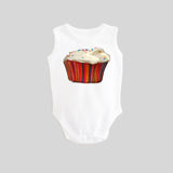 Cupcake with Sprinkles Sleeveless Tank Baby Bodysuit by BubbleGumDish
