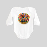 Donut with Sprinkles Long Sleeved Baby Bodysuit by BubbleGumDish