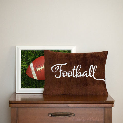 Football Embroidered Pillow Cover