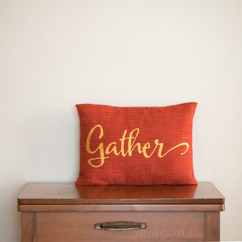 Gather Embroidered Pillow Cover