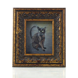 Binx 1 - Mini Black Cat Fine Art Print - Framed 2.5" x 3"