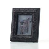 Binx 3 - Mini Black Cat Fine Art Print - Framed 2.5" x 3"