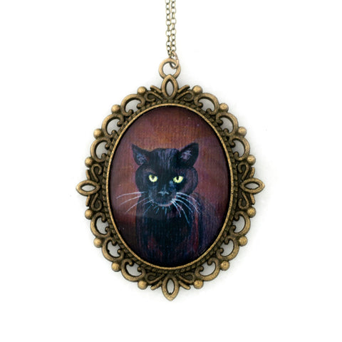 Binx 4 - Black Cat Pendant Necklace