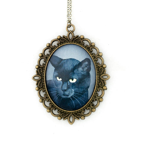 Binx 6 - Black Cat Pendant Necklace