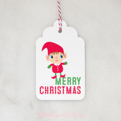Merry Christmas Elf Gift Tags