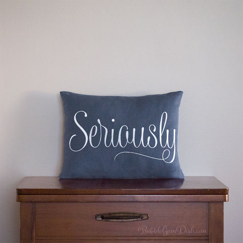 Seriously Embroidered Pillow